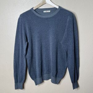 Agave Denim Sweater Mens XL Gray Crewneck Knitted Cotton Pullover